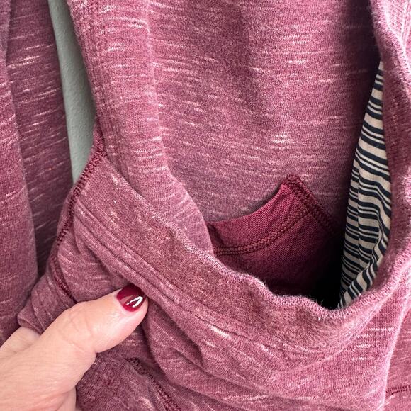 Lululemon Find Your Centre Wrap Hoodie Heathered Marled Rust Berry 4 Burgundy - Picture 9 of 14